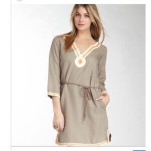 Lucky Brand Womens Tunic Dress Beige m Boho Style Linen Blend size Large new